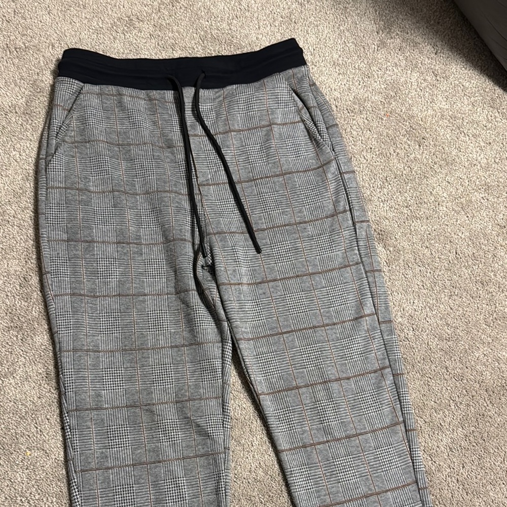 ZARA Men's Cropped Gray Plaid Pants